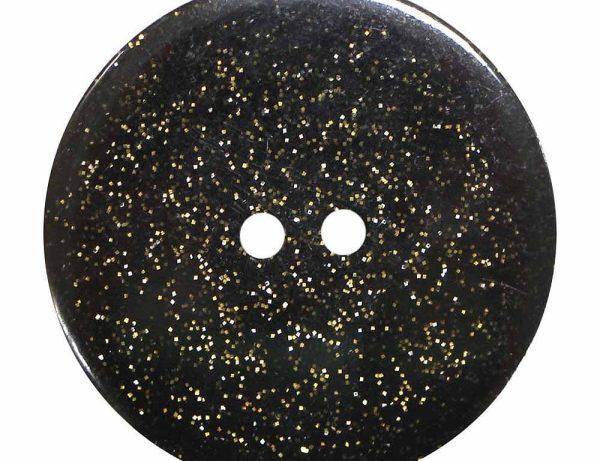 Bouton noir brillant or 34mm