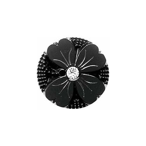 Bouton noir pierre du rhin 20mm