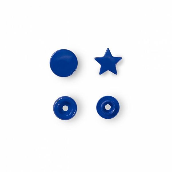Boutons pression plastique étoile-Bleu
