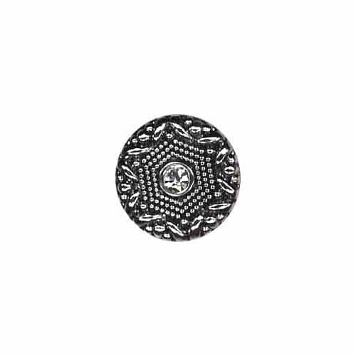 Bouton argent pierre rhin 20mm