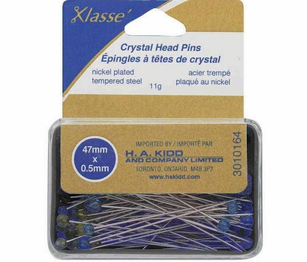 Épingles à têtes de crystal