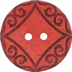 Bouton rouge noix de coco 23mm