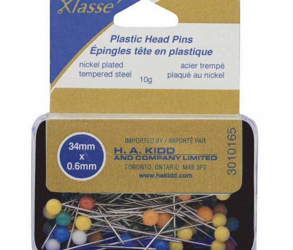 Épingles à têtes de plastique