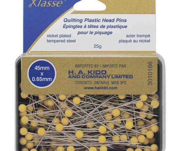 Épingles à têtes de plastique jaune