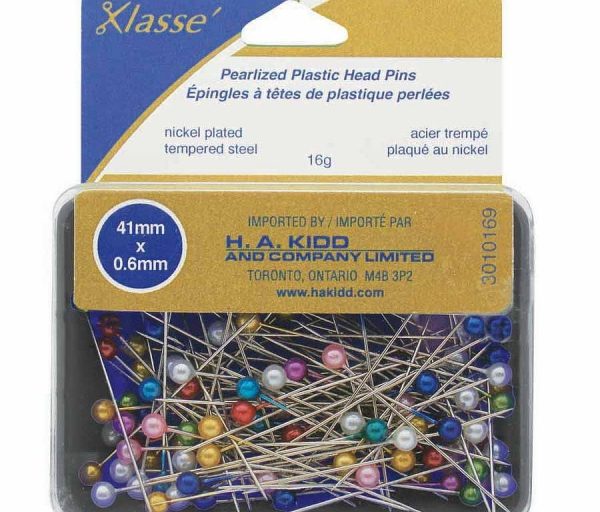 Épingles à têtes de plastique perlées