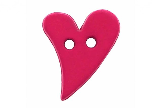Boutons coeur magenta