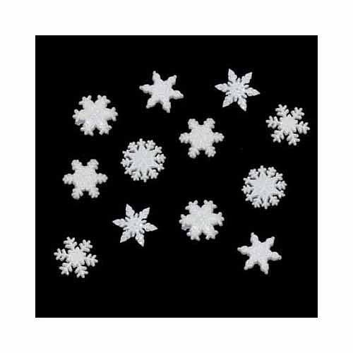 Boutons Christmas-Glitter snowflakes