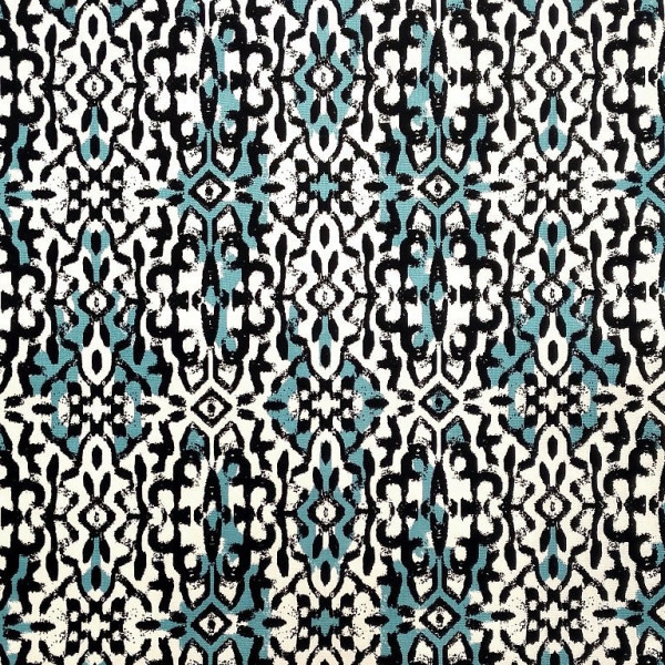 Motif noir - Bleu et blanc