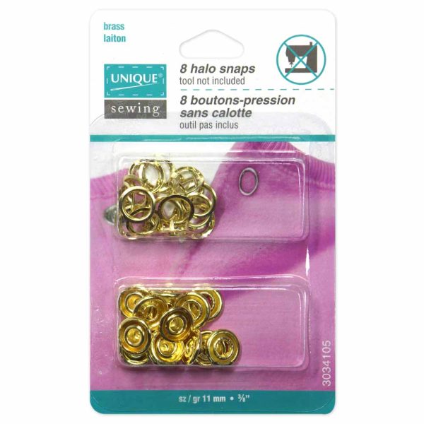 Boutons pression métal auréole or – Image 2
