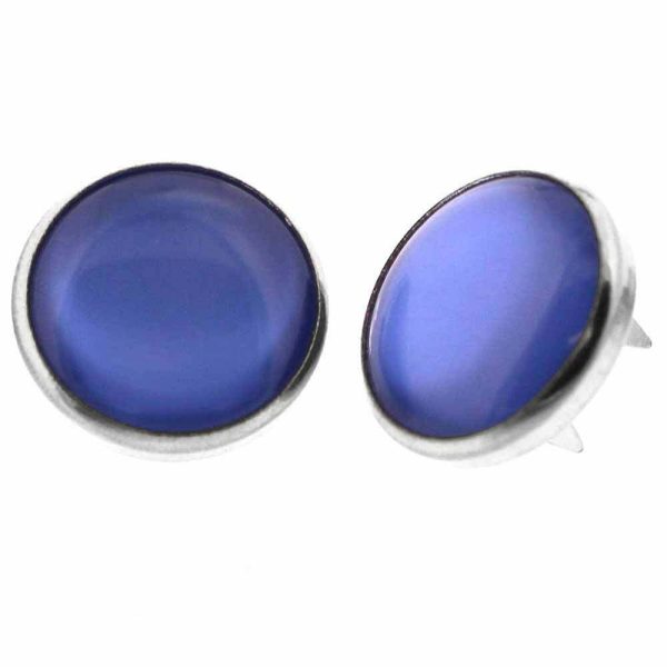 Boutons pression métal perlé bleu-11.5mm