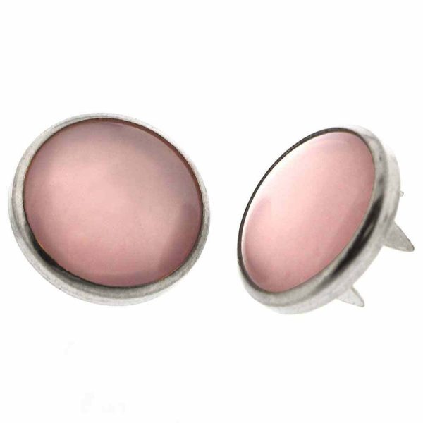 Boutons pression métal perlé rose-11.5mm