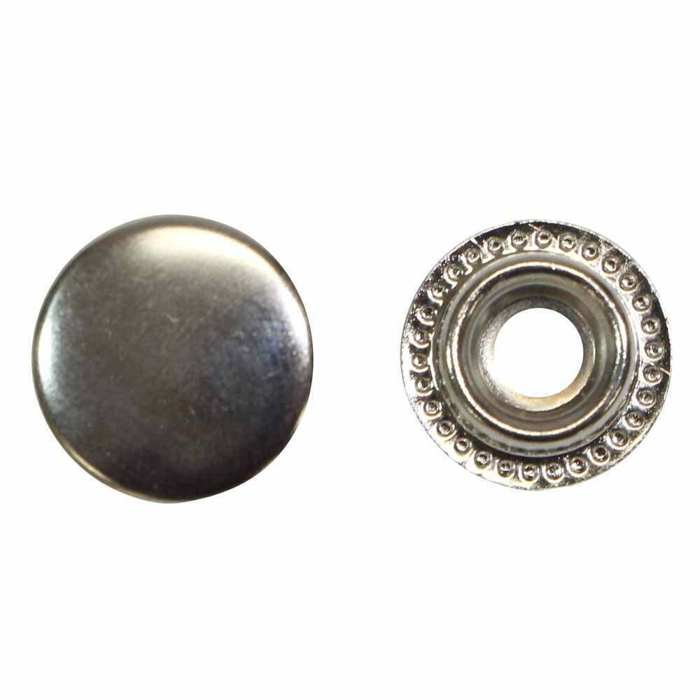 Lot De 20 Boutons Pression En Métal 2,5 Cm - Noir Et Argenté - Pour Vêtements, Manteaux, Sacs, Artisanat
