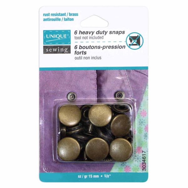 Boutons pression métal or antique brass-15mm – Image 2