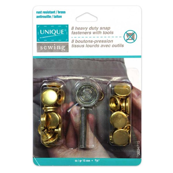 Boutons pression métal or jeu de pose-15mm – Image 2