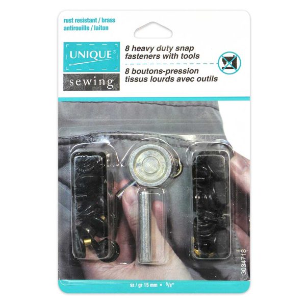 Boutons pression noir jeu de pose outil-15mm – Image 2