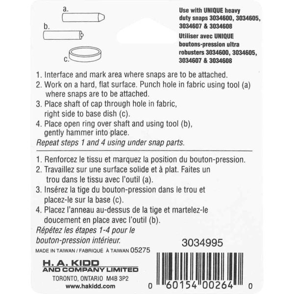 Outil de pose pour boutons pression métal-15mm – Image 3