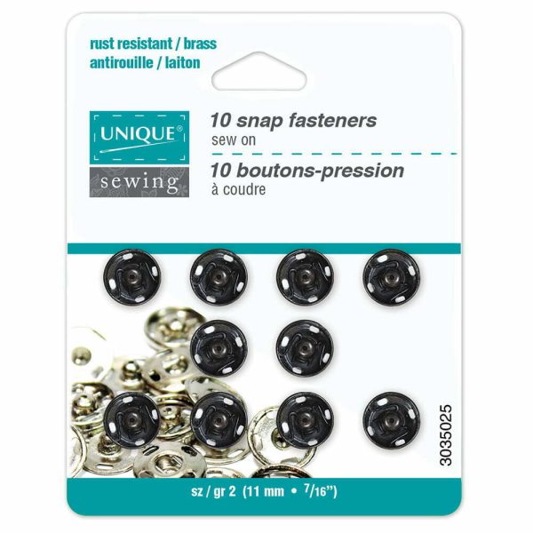 Boutons pression métal à coudre noir-11mm – Image 2