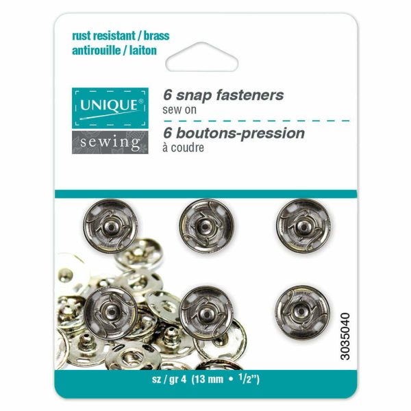 Boutons pression métal à coudre Nickel-13mm – Image 2
