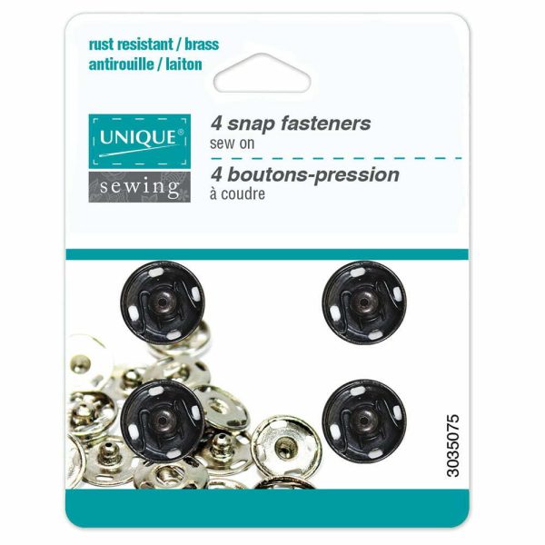 Boutons pression métal à coudre noir-15mm – Image 2