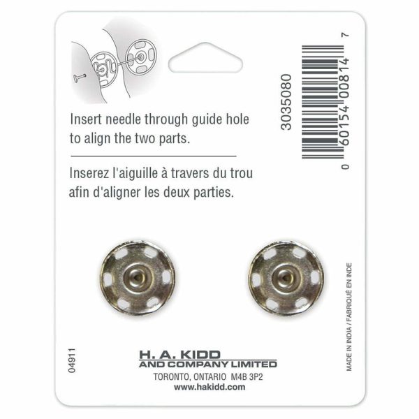 Boutons pression métal nickel à coudre-18mm – Image 3