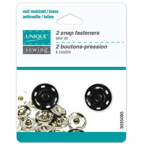 Bouton pression métal à coudre noir-18mm – Image 2