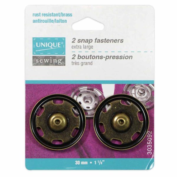 Grands boutons pression métal à coudre-30mm – Image 2
