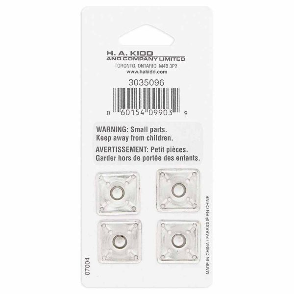 Ensemble de boutons pression argents de forme carré-14mm – Image 3