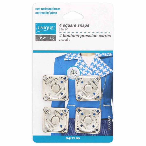 Ensemble de boutons pression argent de forme carré-21mm – Image 2