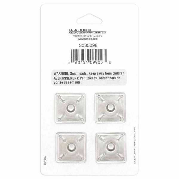 Ensemble de boutons pression argent de forme carré-21mm – Image 3