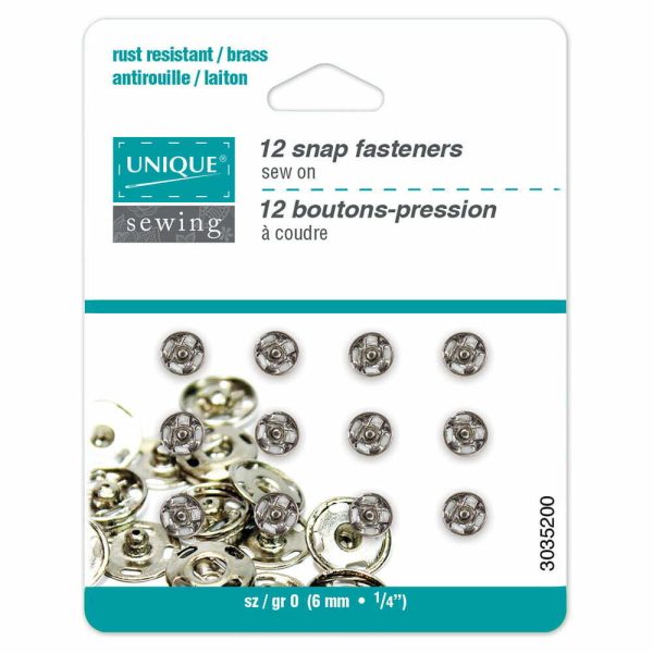 Boutons pression métal à coudre nickel-6mm – Image 2