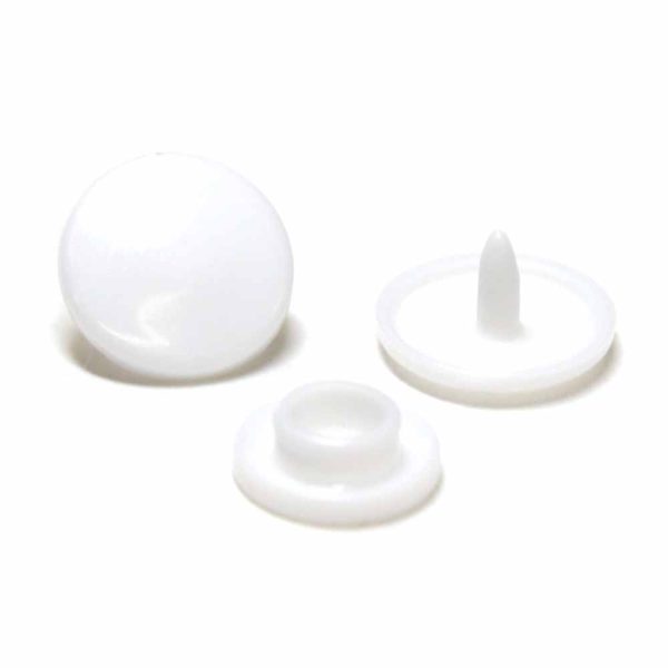 Boutons pression de plastique-Blanc
