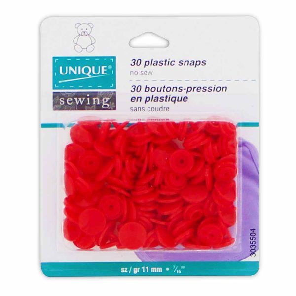 Bouton pression plastique-Rouge – Image 2