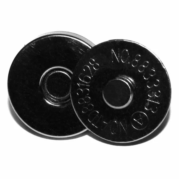Wokape Lot de 40 fermoirs magnétiques ronds de 18 mm - 4 couleurs - Avec rondelle - Parfait pour le bricolage en nickel