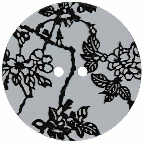 Boutons fleurs noir et blanc 34mm