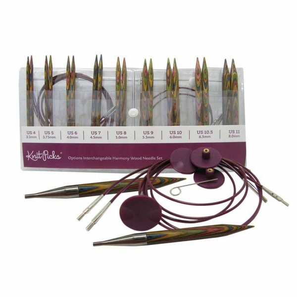 Trousse d'aiguilles à tricoter interchangeables en bamboo