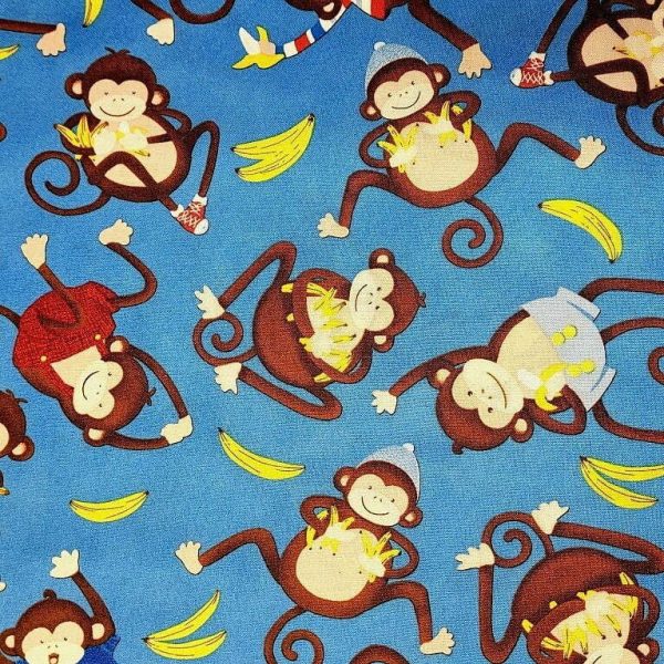 Singes sur fond bleu