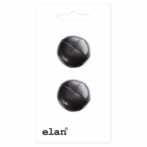 Boutons effet cuir noir-28mm – Image 2