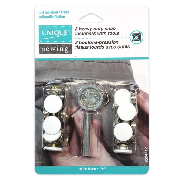 Boutons pressions métal blanc et jeu de pose-15mm – Image 3
