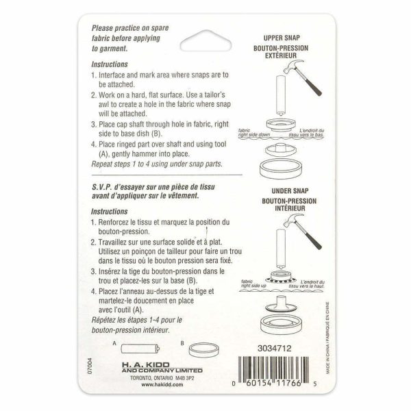 Boutons pressions métal blanc et jeu de pose-15mm – Image 2