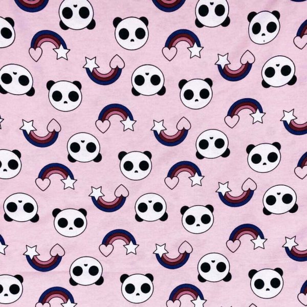Pandas et arcs-en-ciel-Rose