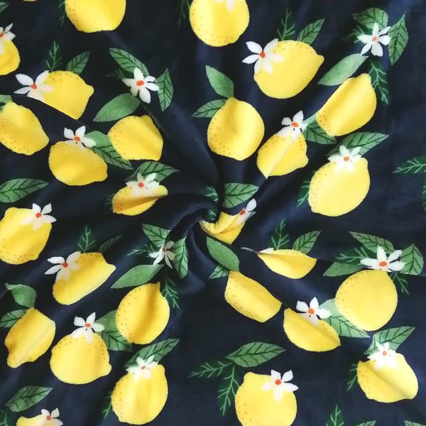 Plush polar réversible Lemons - Marine