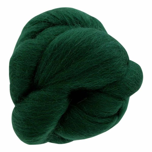Laine à mèche pour le feutrage naturelle - 25g - vert forêt