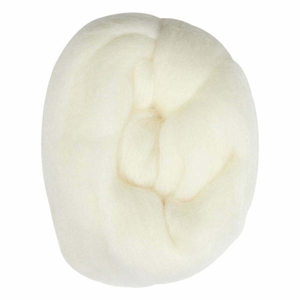 Laine à mèche pour le feutrage naturelle - 50g - blanc