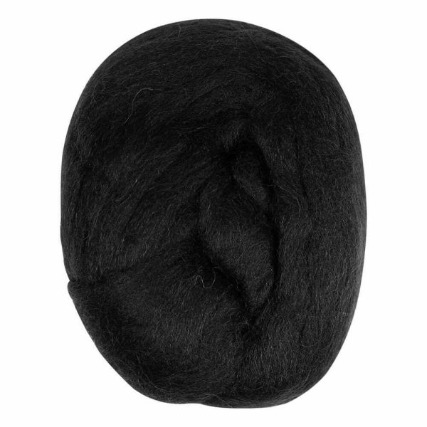 Laine à mèche pour le feutrage naturelle - 50g - noir