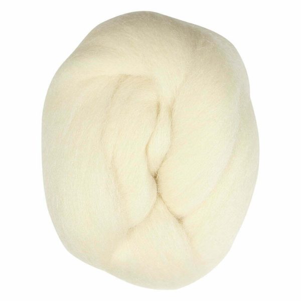 Laine à mèche pour le feutrage naturelle - 50g - écru