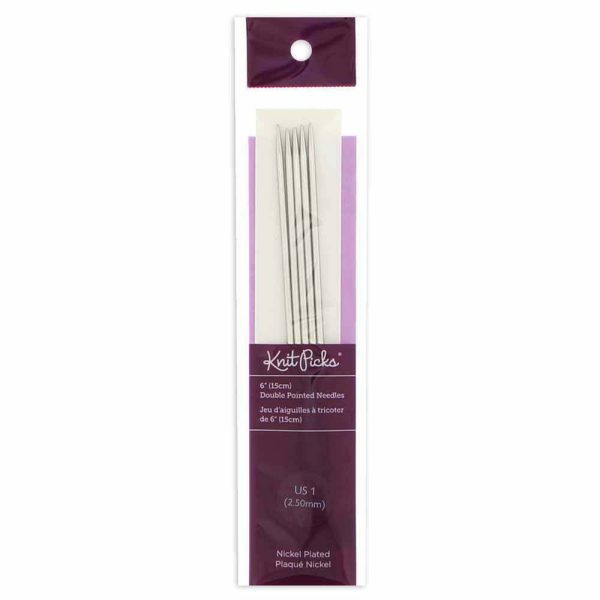 Aiguilles à tricoter double pointe plaquées nickel 2.5mm
