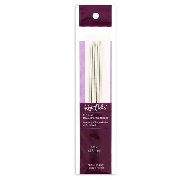 Aiguilles à tricoter double pointe plaquées nickel 2.75mm