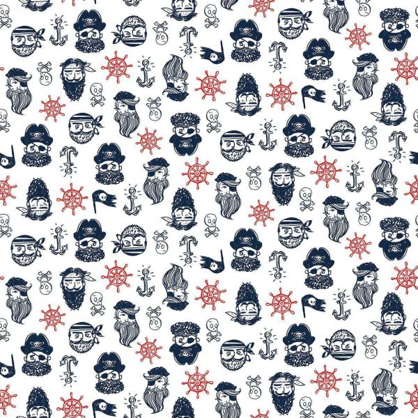 Walk the plank pirates faces - White