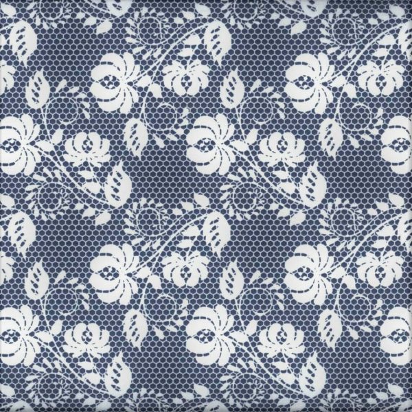 Fleurs style dentelle - Bleu