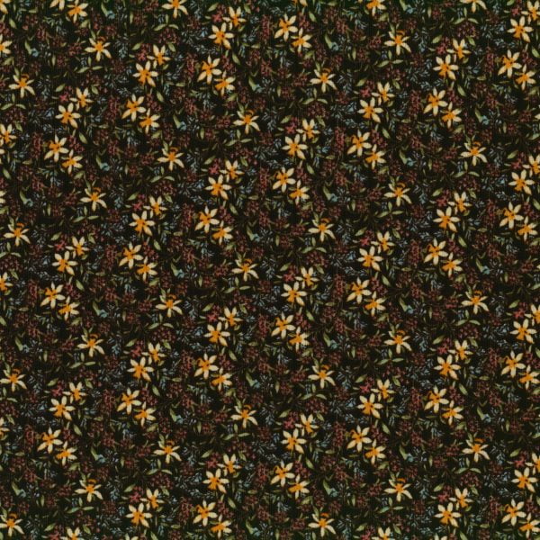Tricot rib fleurs - Noir